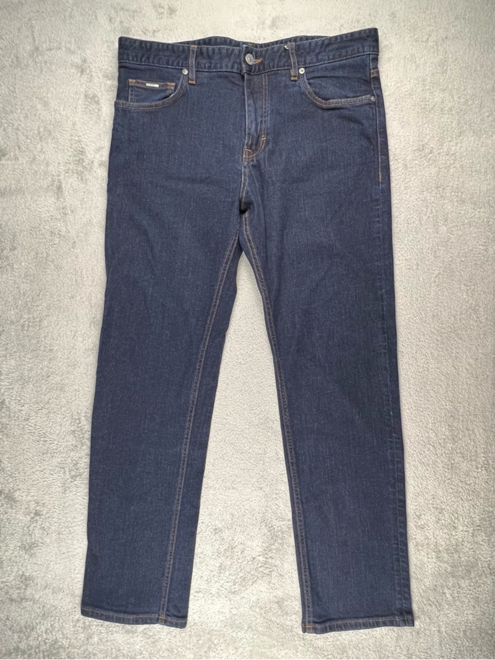 BOSS Hugo Boss Jeans Men’s 34x32 Straight Leg Preppy Stretch Designer Dark Wash